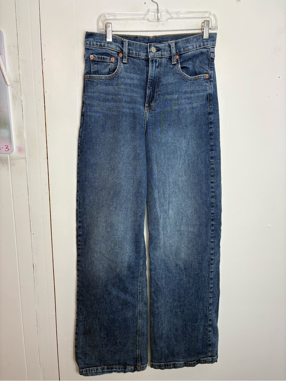 Gap Jeans Womens 8 Tall High Stride High Rise Wide Leg Modest Casual Staple